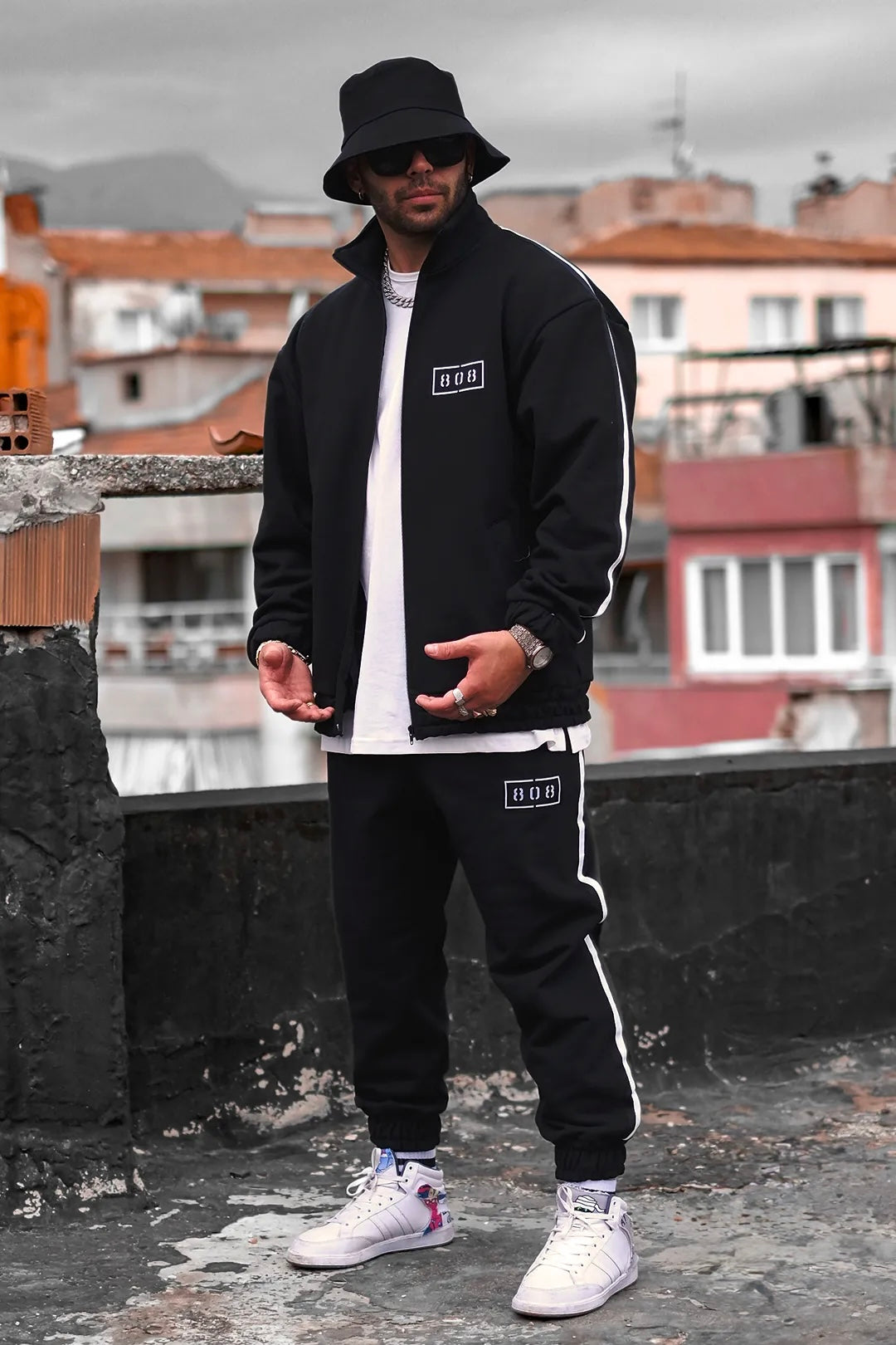 Woven Stripe Detail Oversize Suit