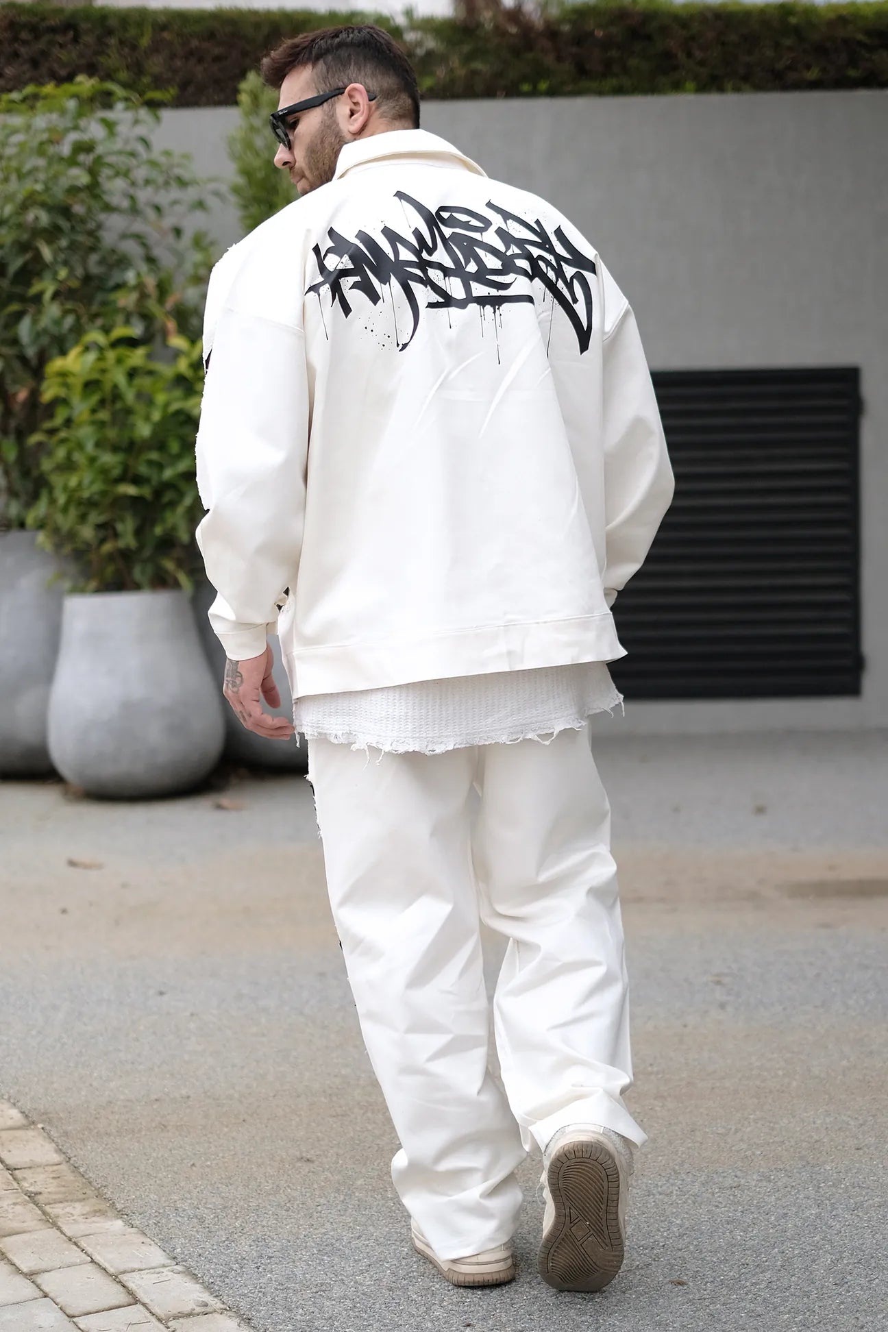 Leaf Effect Torn Detail Suit