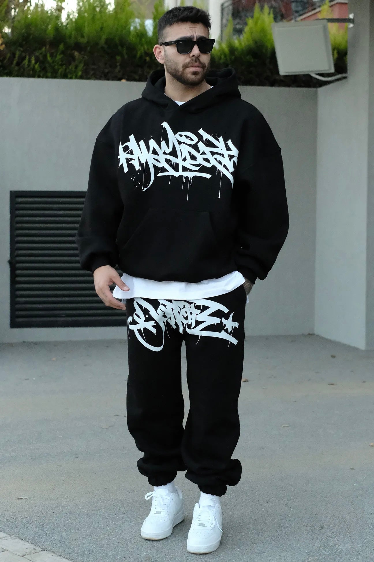 Tag Printed Oversize Hoodie