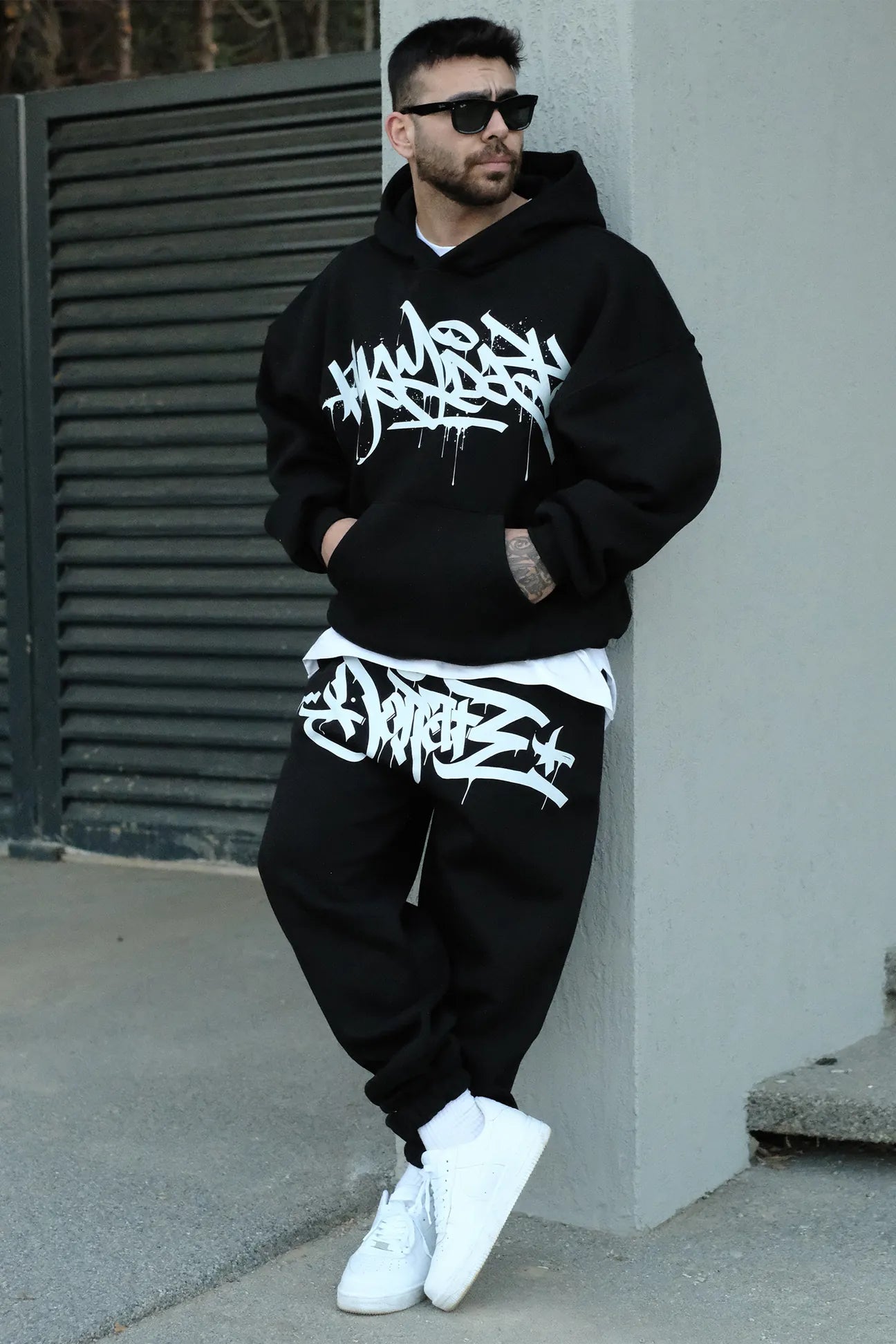 Tag Printed Oversize Hoodie