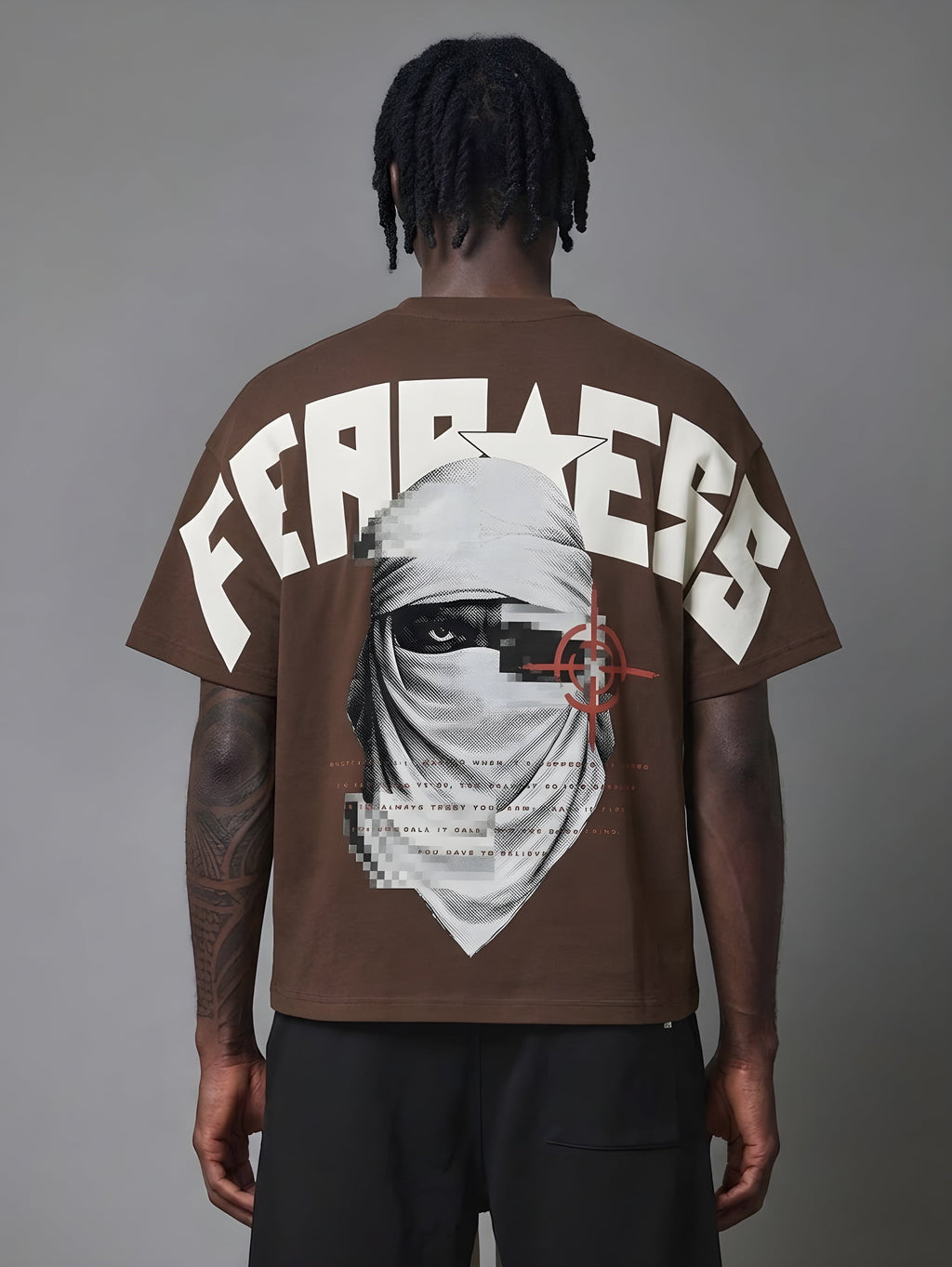 Fearless – Мъжка Кафява Тениска | Lessay